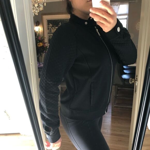 Michael Kors black bomber jacket excellent condition Size 8 - Picture 3 of 7